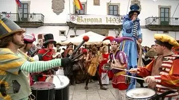 Imagen de la arribada de Baiona, en Galicia