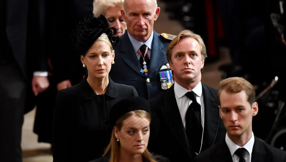 Thomas Kingston y Lady Gabriella Windsor en el funeral de Isabel II