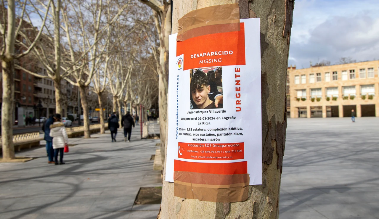Carteles pegados con la cara del joven desaparecido en Logroño