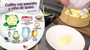 Ingredientes Coliflor con panceta y salsa de queso