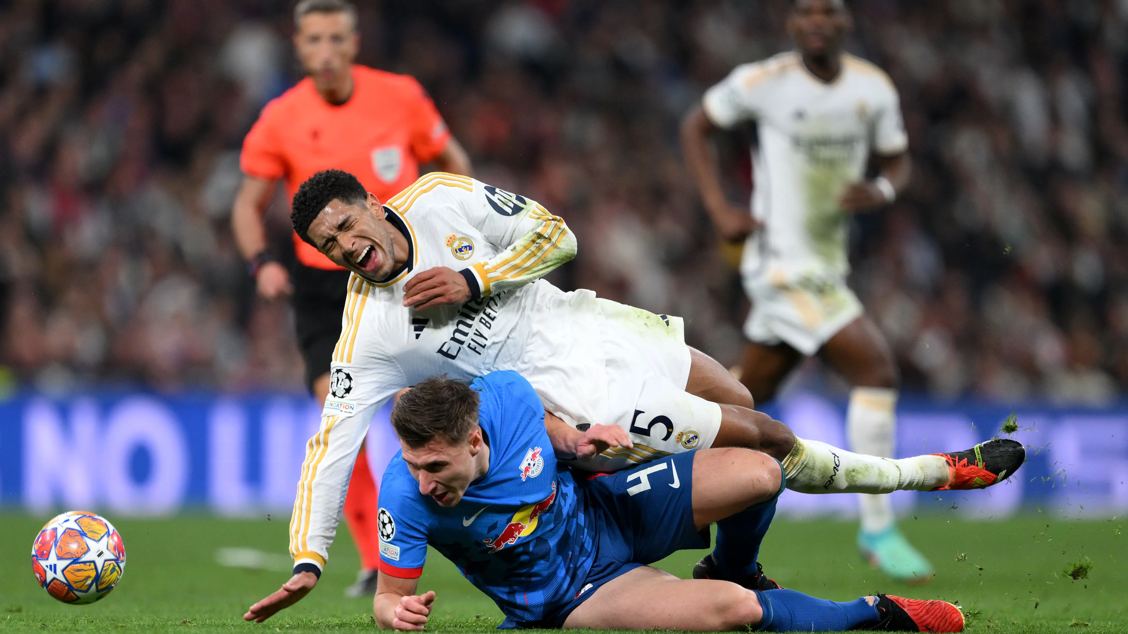 Jude Bellingham durante el partido de Champions League entre Real Madrid y Leipzig