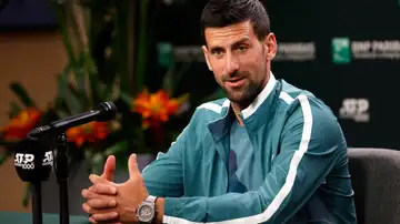 Novak Djokovic atiende a los medios en Indian Wells