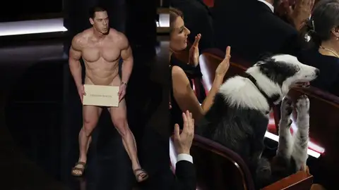 John Cena desnudo (i) y Messi en su asiento (d) John Cena desnudo (i) y Messi en su asiento (d)