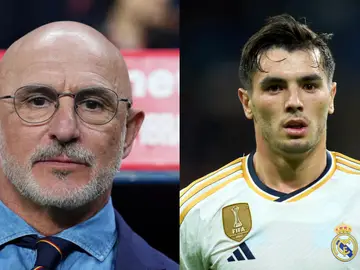 El entrenador Luis de la Fuente (izquierda) y el futbolista Brahim Díaz (derecha) El entrenador Luis de la Fuente (izquierda) y el futbolista Brahim Díaz (derecha)