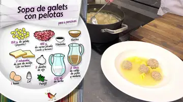 Ingredientes Sopa de galets con pelotas