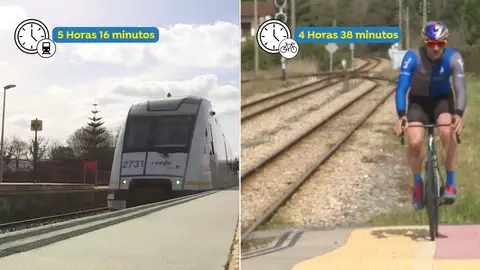 El ciclista asturiano más rápido que los trenes