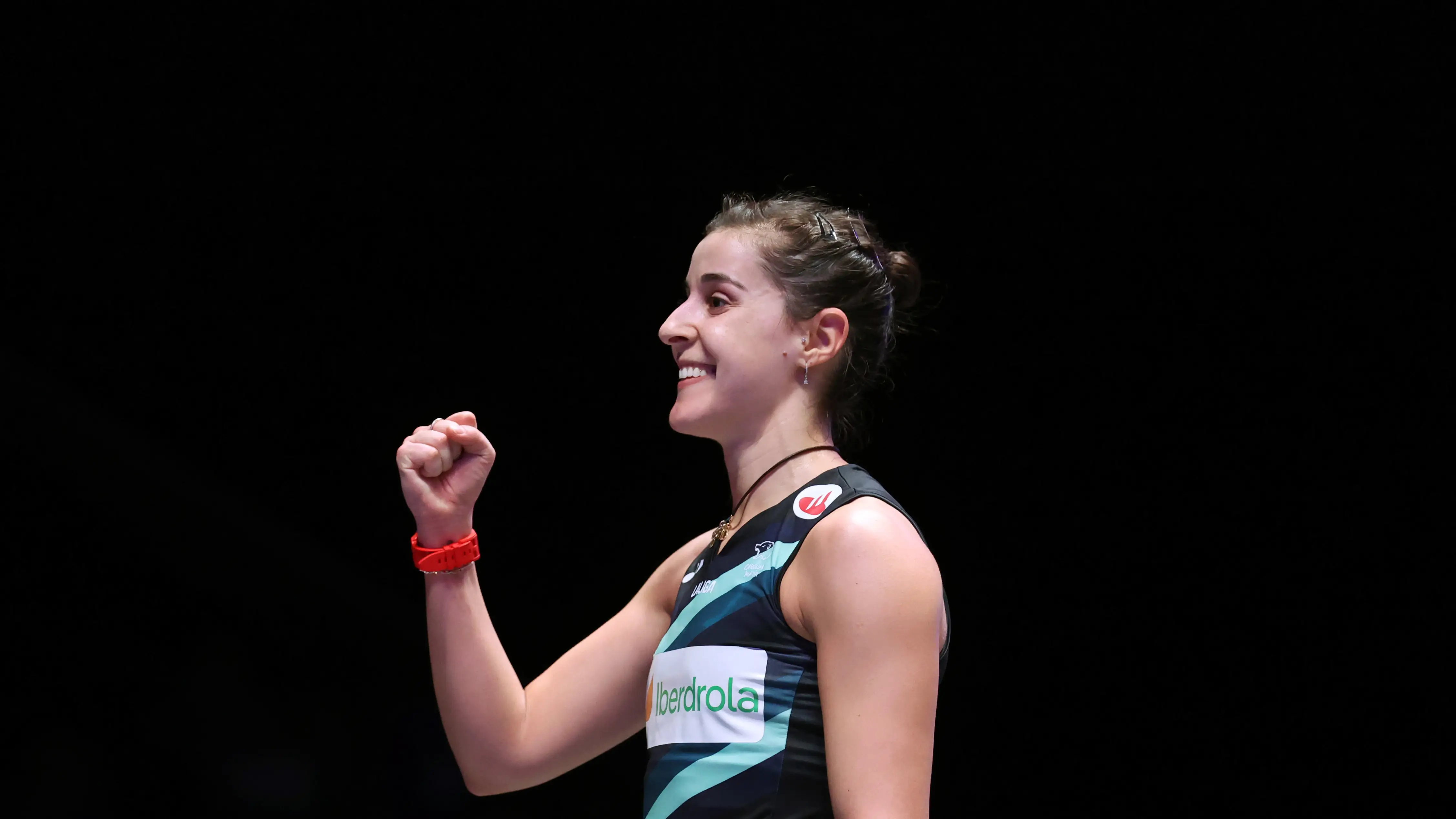 Carolina Mar&iacute;n, acelebra su victoria ante Tai Tzu-Ying