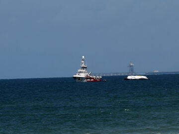 Imagen del barco de 'Open Arms' llegando a las costas de Gaza.