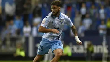 Dani Sánchez durante un partido del Málaga FC