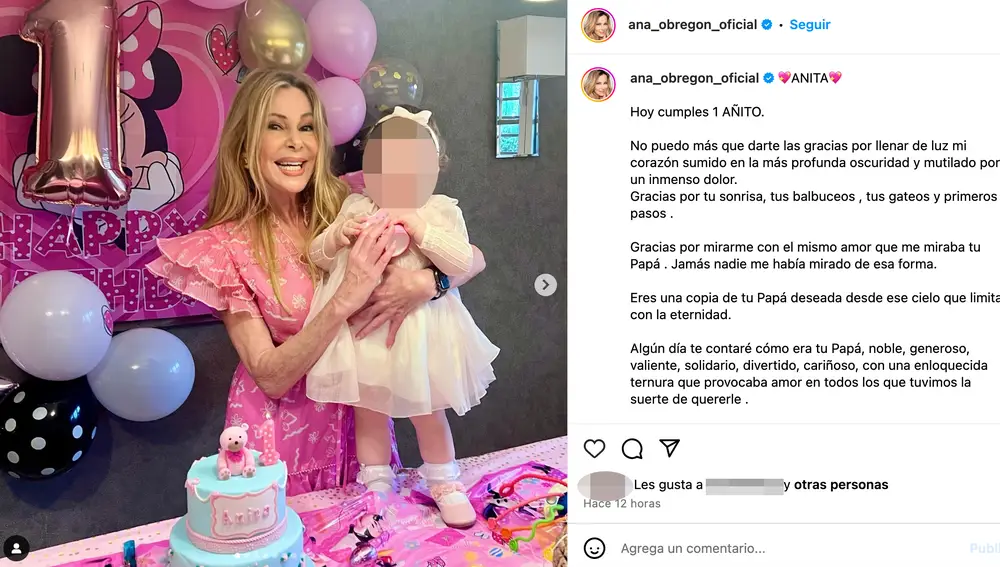 Ana Obregón celebrando el cumpleaños de su nieta Ana Sandra