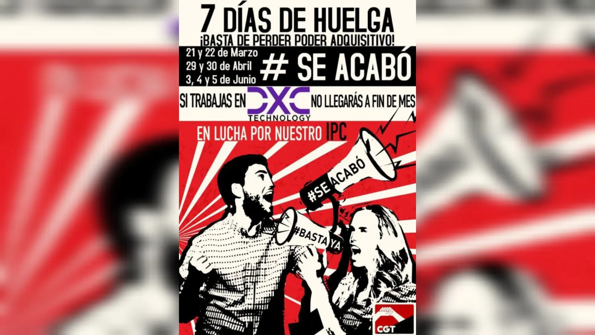 Cartel de llamamiento a la huelga de DXC