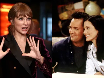 Taylor Swift y Monica y Chandler de Friends Taylor Swift y Monica y Chandler de Friends