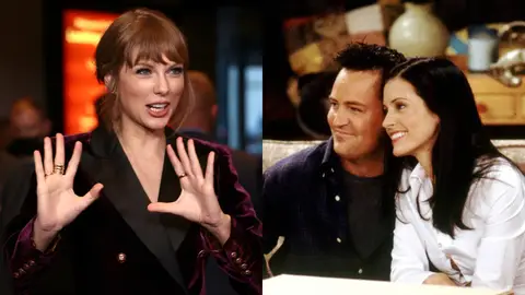 Taylor Swift y Monica y Chandler de Friends Taylor Swift y Monica y Chandler de Friends