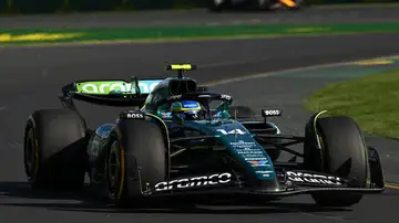 El Aston Martin de Fernando Alonso durante la clasificación del GP de Australia 2024 