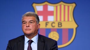 Joan Laporta en una rueda de prensa como presidente del FC Barcelona