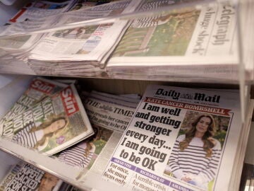 Imagen de la prensa británica tras el anuncio de Kate Middleton