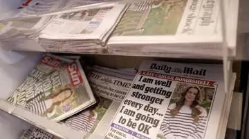 Imagen de la prensa británica tras el anuncio de Kate Middleton