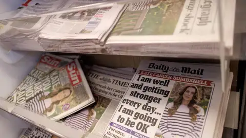Imagen de la prensa británica tras el anuncio de Kate Middleton Imagen de la prensa británica tras el anuncio de Kate Middleton