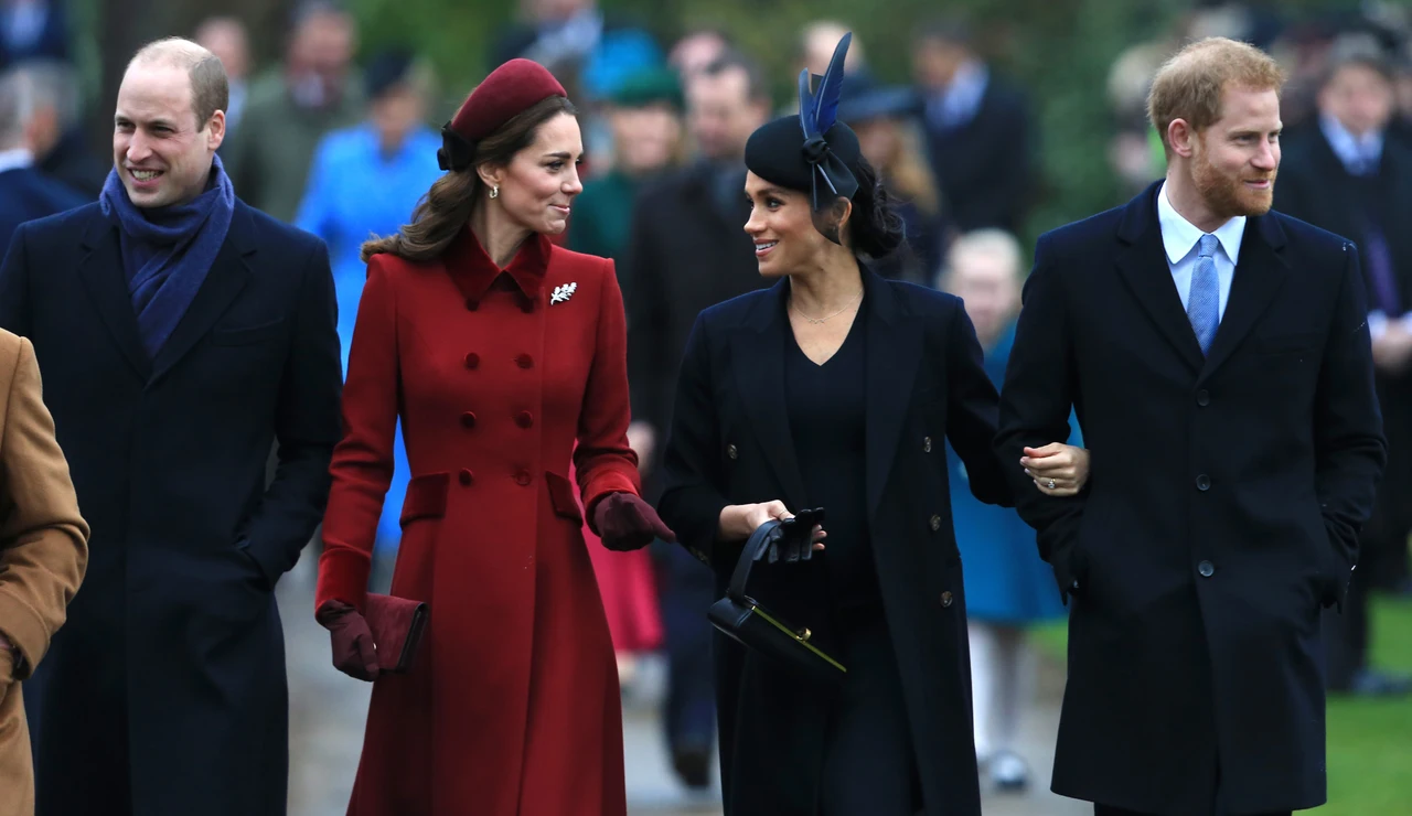 El príncipe Guillermo, Kate Middleton, Meghan Markle y Harry