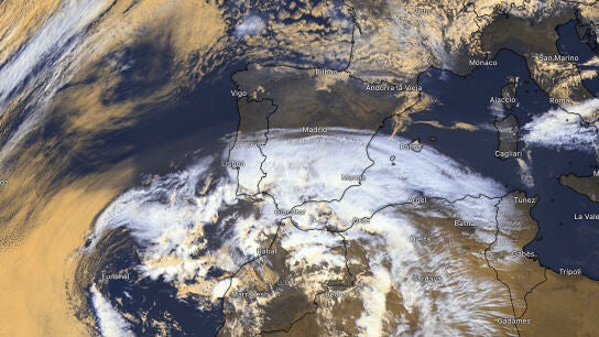 Imagen vista sat&eacute;lite de Espa&ntilde;a