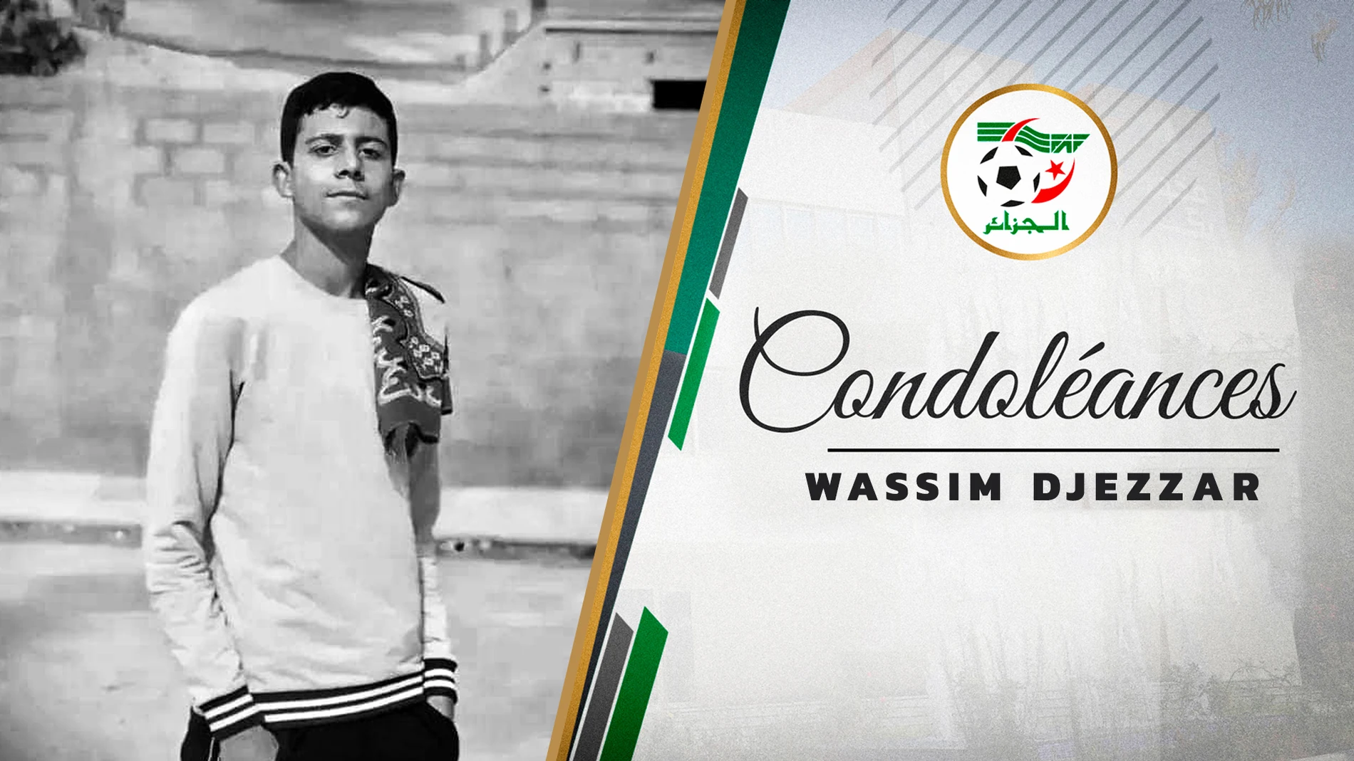 Wassim Djezzar, futbolista fallecido en un partido en Argelia