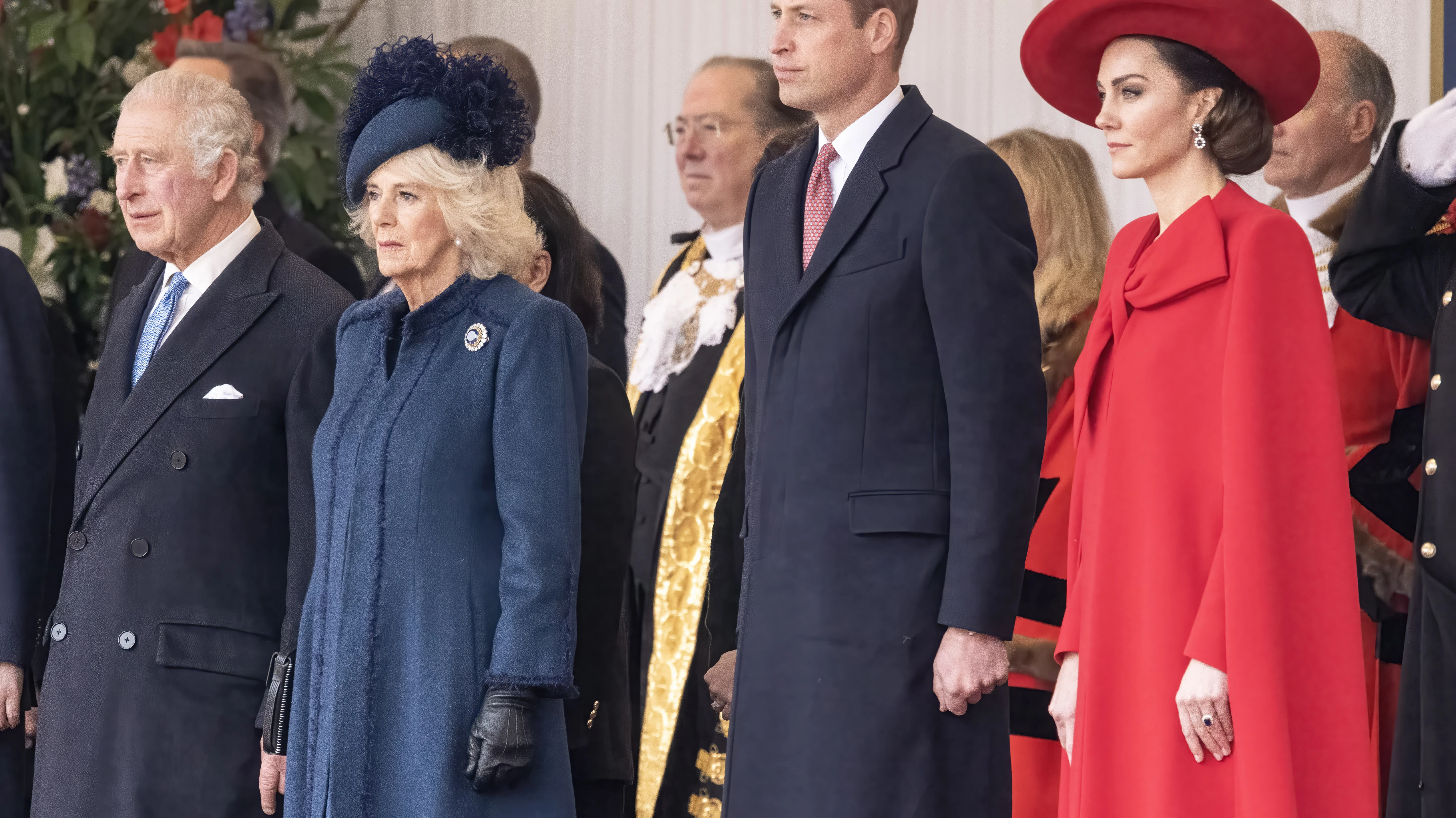 El rey Carlos, la reina Camila, el príncipe Guillermo y Kate Middleton en un acto en 2023 El rey Carlos, la reina Camila, el príncipe Guillermo y Kate Middleton en un acto en 2023