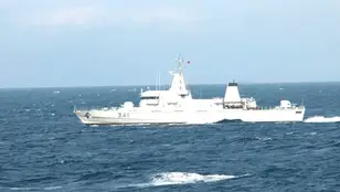 Barco de la Marina Real marroquí realizando labores de guardacostas en Marruecos