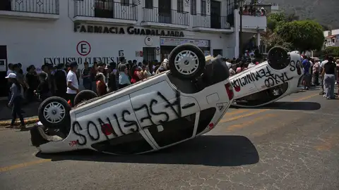 Protesta por el secuestro y asesinato de Camila, en el municipio de Taxco