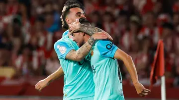 Dani Rodríguez celebra su gol en la final de la Copa del Rey