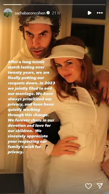 Captura del Instagram Stories de Sacha Baron Cohen Captura del Instagram Stories de Sacha Baron Cohen
