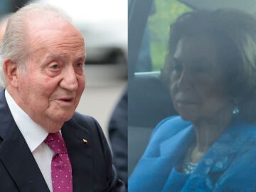 Los reyes don Juan Carlos y doña Sofía, por separado en la boda de Almeida
