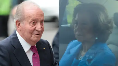 Los reyes don Juan Carlos y doña Sofía, por separado en la boda de Almeida Los reyes don Juan Carlos y doña Sofía, por separado en la boda de Almeida