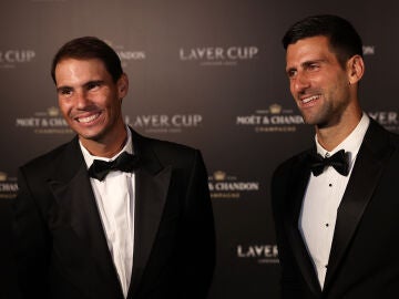 Rafa Nadal y Novak Djokovic durante la Laver Cup 2022