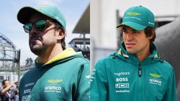 Fernando Alonso y Lance Stroll en el GP de Japón 2024 de F1