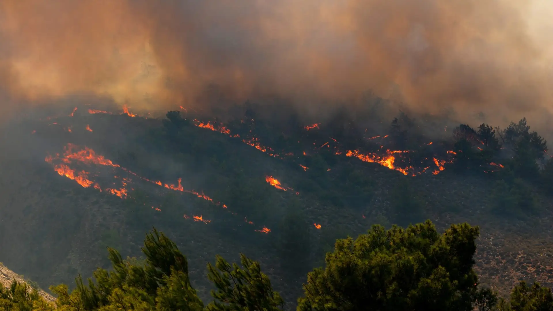 Imagen de un incendio en Rodas en julio de 2023