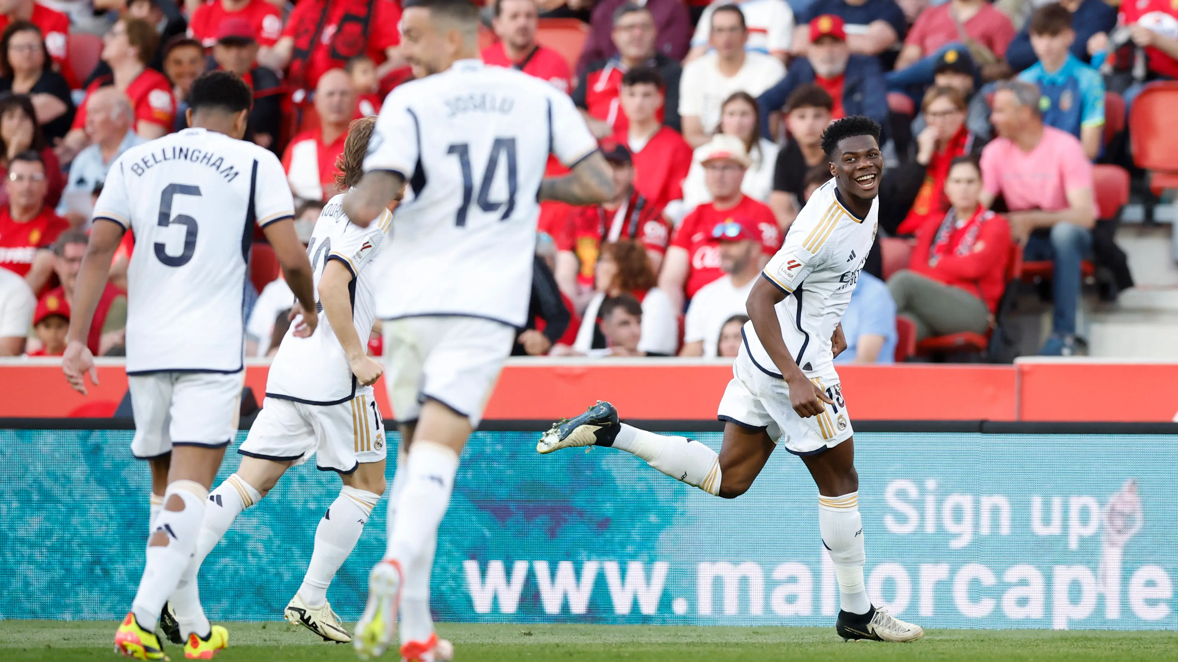 Aurelien Tchouaméni celebra su gol ante el Mallorca Aurelien Tchouaméni celebra su gol ante el Mallorca