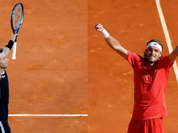 Casper Ruud y Stefanos Tsitsipas celebran las victorias ante Djokovic y¡ Sinner Casper Ruud y Stefanos Tsitsipas celebran las victorias ante Djokovic y¡ Sinner