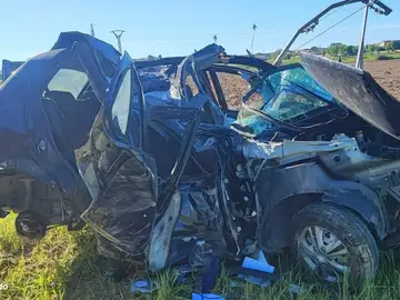 El vehículo accidentado en Yuncler, Toledo 