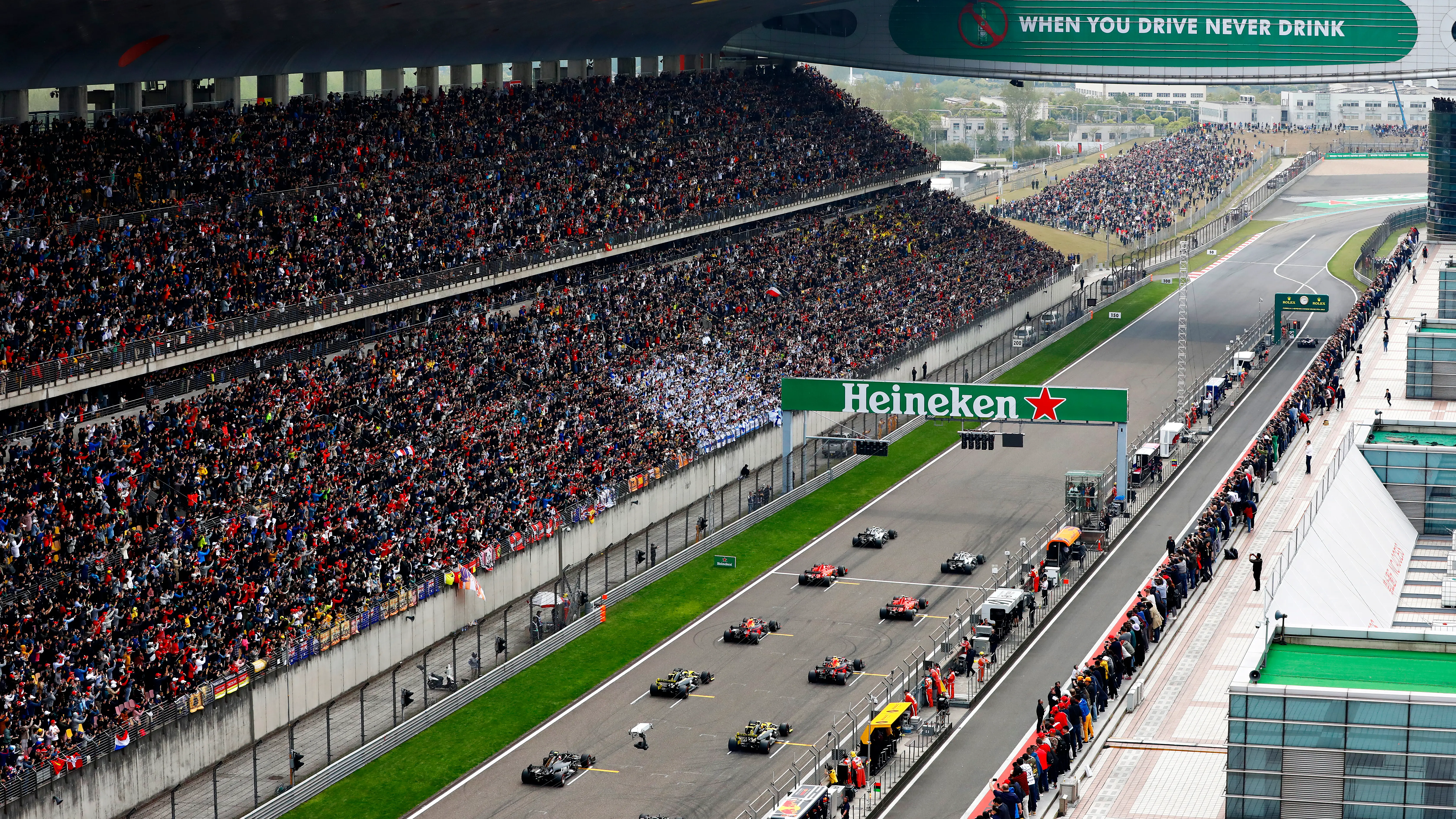 Imagen de la salida del GP de China de F1 2019, última edición hasta la fecha Imagen de la salida del GP de China de F1 2019, última edición hasta la fecha