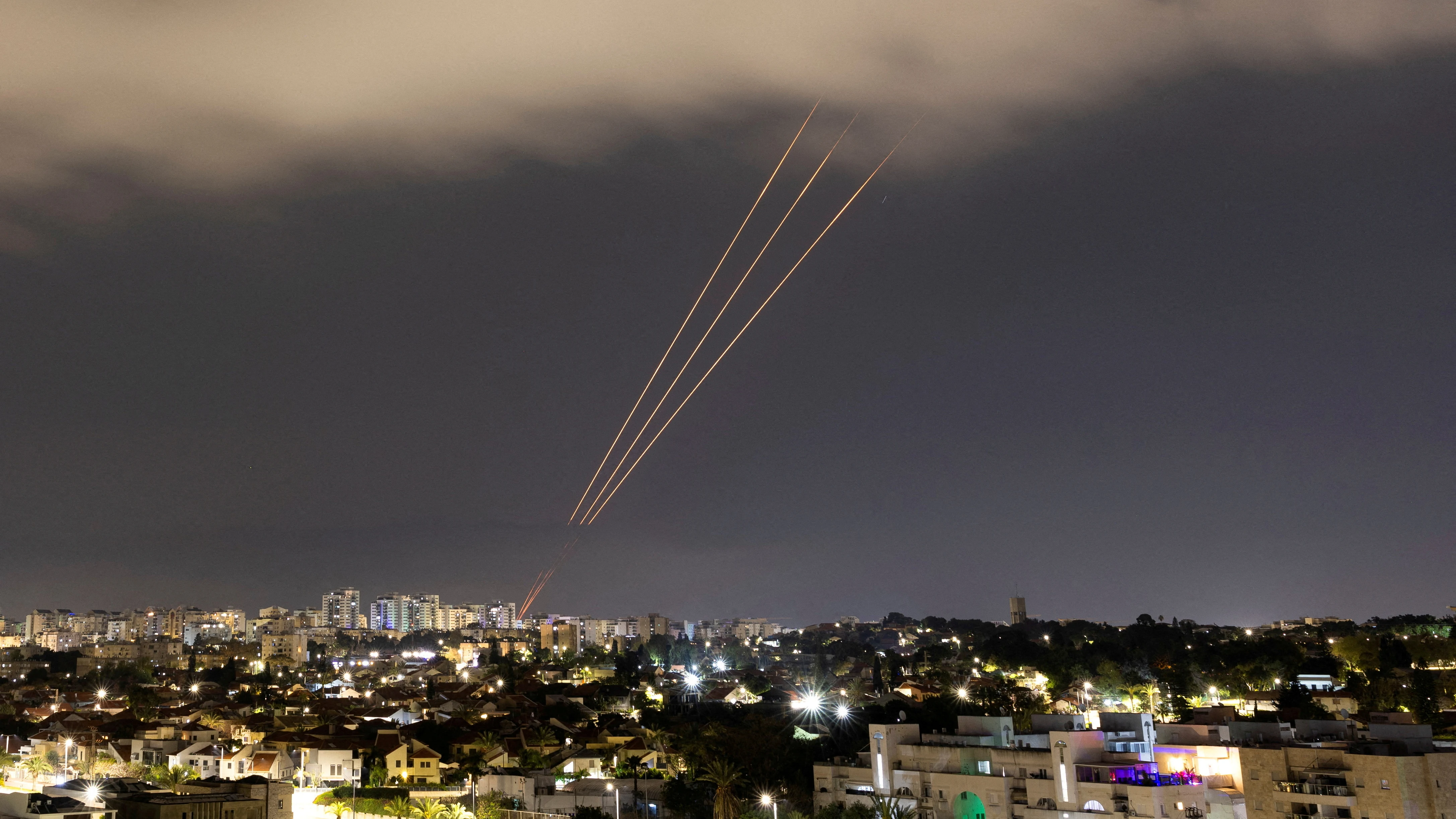 Sistema antimisiles visto desde Ashkelon (Israel)