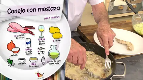 Ingredientes del conejo con mostaza Ingredientes del conejo con mostaza