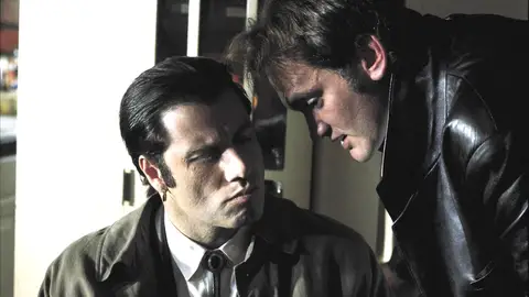 John Travolta y Quentin Tarantino en el rodaje de Pulp Fiction John Travolta y Quentin Tarantino en el rodaje de Pulp Fiction