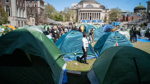 Acampada como protesta en la Universidad de Columbia
