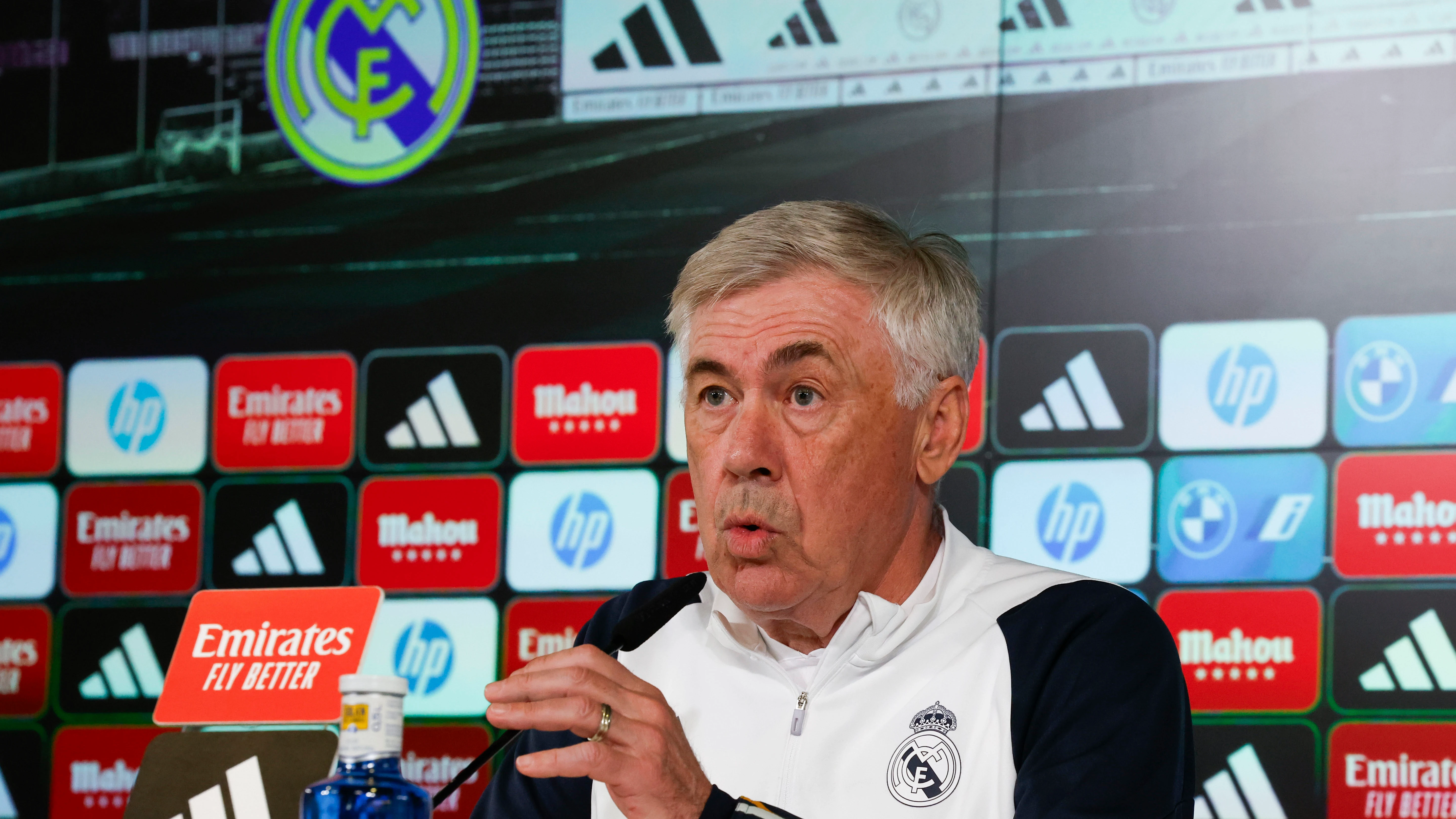 Carlo Ancelotti, en la rueda de prensa previa al partido ante la Real Sociedad