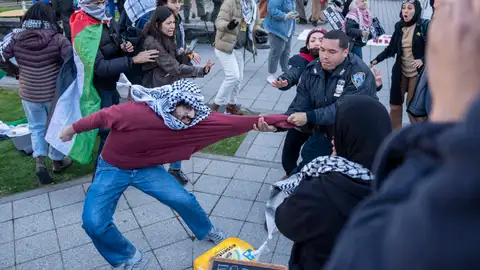 Protesta estudiantil propalestina en Nueva York Protesta estudiantil propalestina en Nueva York