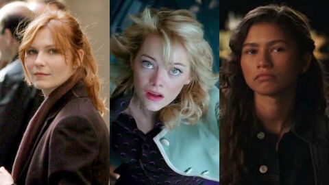 Kirsten Dunst, Emma Stone y Zendaya en sus películas de SpiderMan