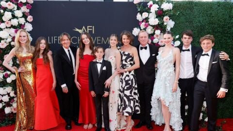 Nicole Kidman con su familia: Faith Kidman-Urban, Keith Urban, Rose Urban, Sunday Kidman-Urban, Antonia Kidman, Craig Marran en la 49th Annual AFI Life Achievement Award