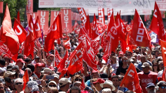 Manifestaci&oacute;n por el D&iacute;a Internacional de los trabajadores.