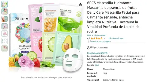 Mascarillas faciales Mascarillas faciales
