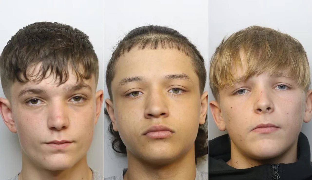Imagen de los tres menores condenados por homicidio.